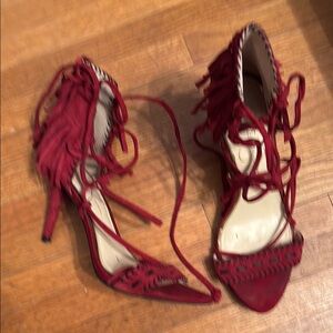 Jessica Simpson Red Suede Heels with Stiletto Design